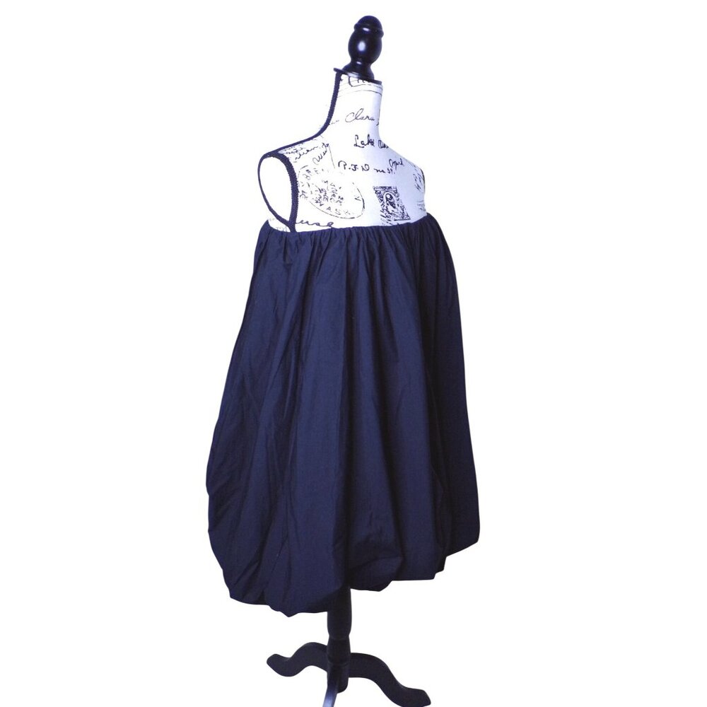 🆕ULLA JOHNSON Polline Bubble Hem Mini Dress Cotton Black 6 - Picture 9 of 13